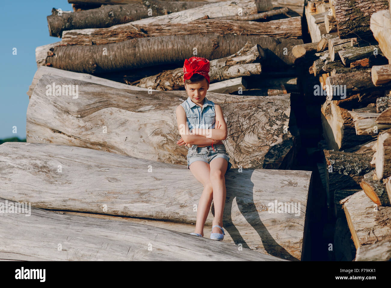 Stylish beautiful little girl Stock Photo - Alamy