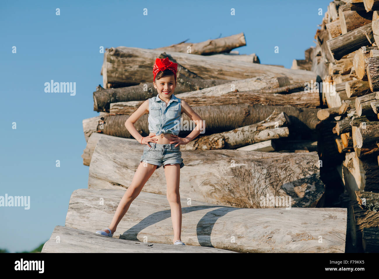 Stylish beautiful little girl Stock Photo - Alamy