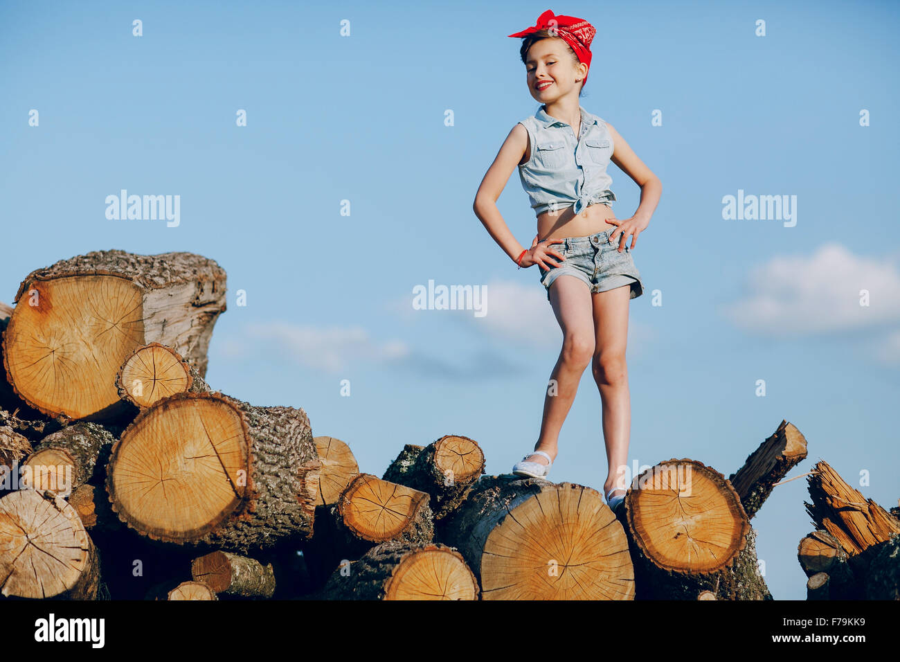Stylish beautiful little girl Stock Photo - Alamy