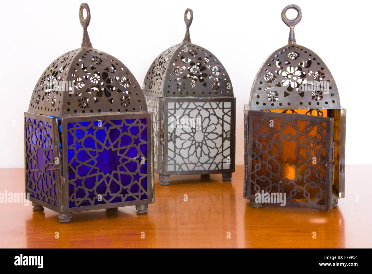 Egyptian lamps metal and colored glass, from Cairo Stock Photo Alamy