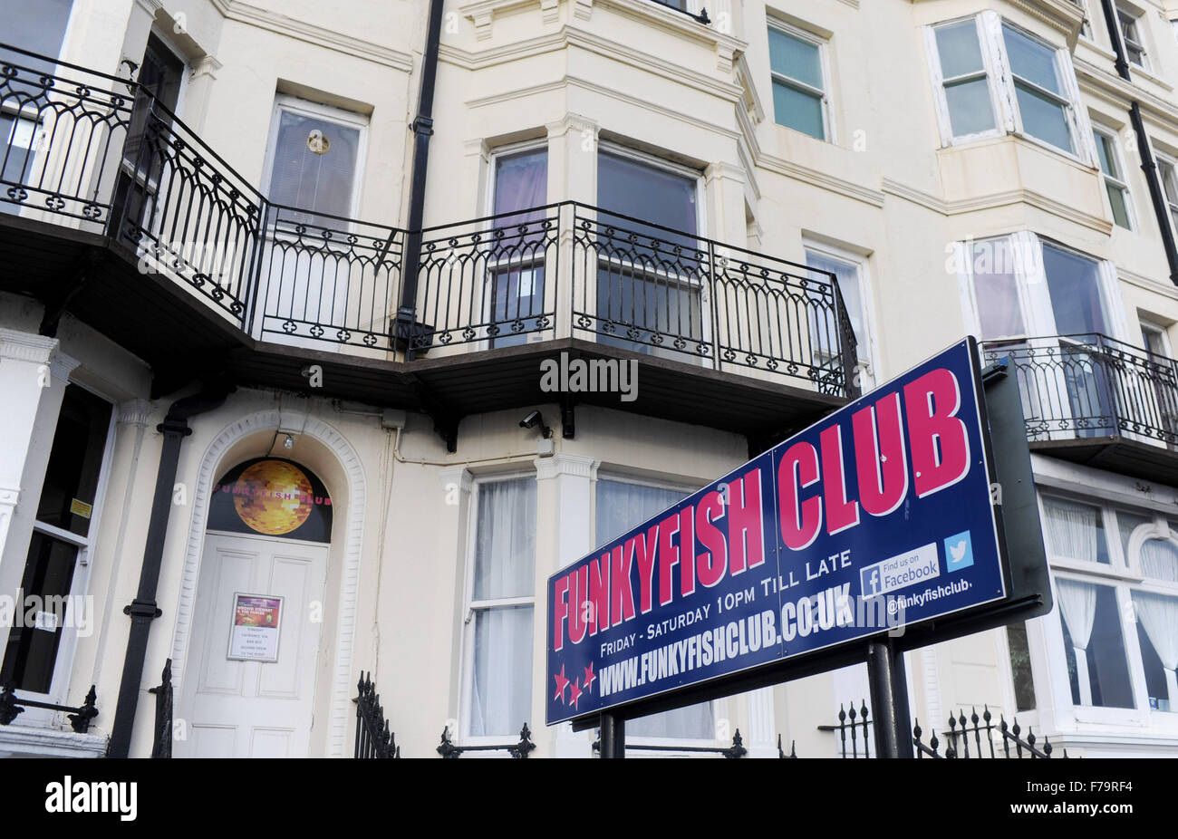 The FunkyFish nightclub Brighton seafront UK the longest running club in the city Stock Photo