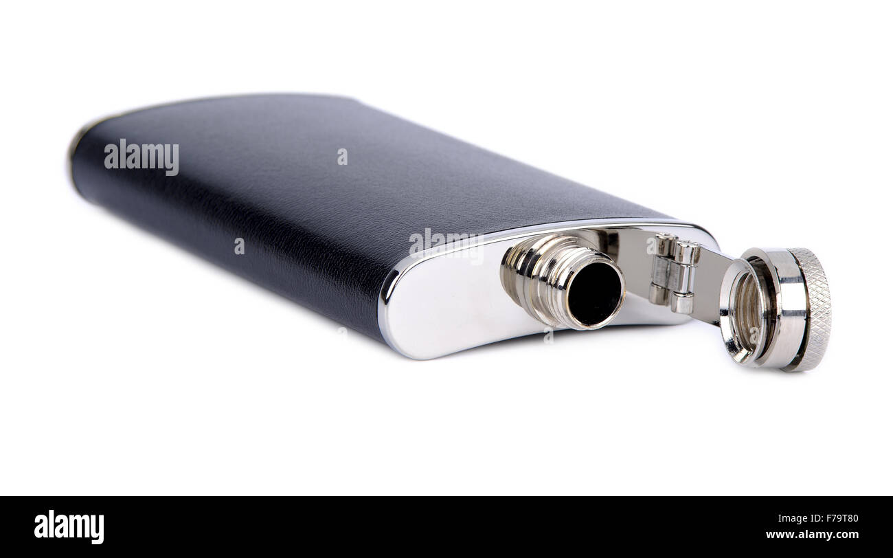 Flask for alcoholic drinks on a white background Stock Photo