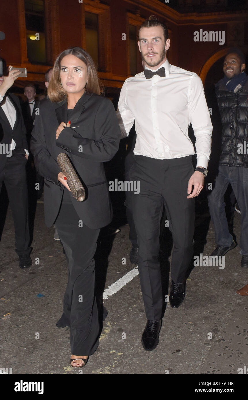 Gareth Bale Emma Rhys-Jones leaving Spectre premiere Featuring: Gareth