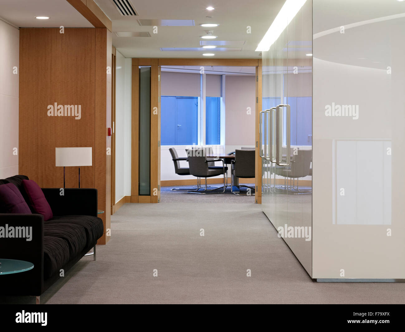 Waiting area in Linklaters office headquarters building, London, England, UK Stock Photo
