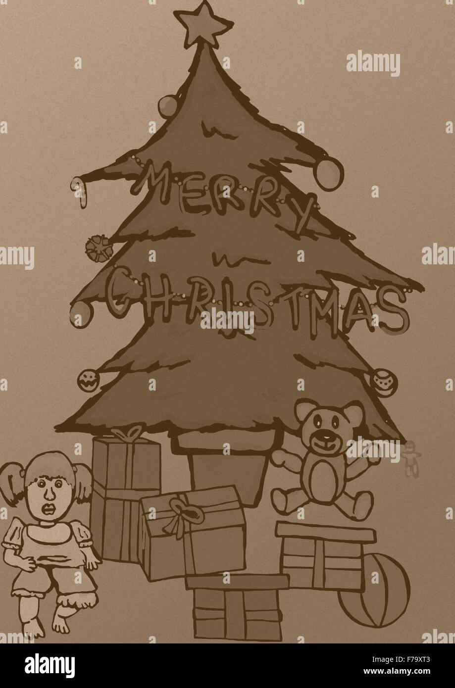 Merry Christmas vintage Stock Photo - Alamy
