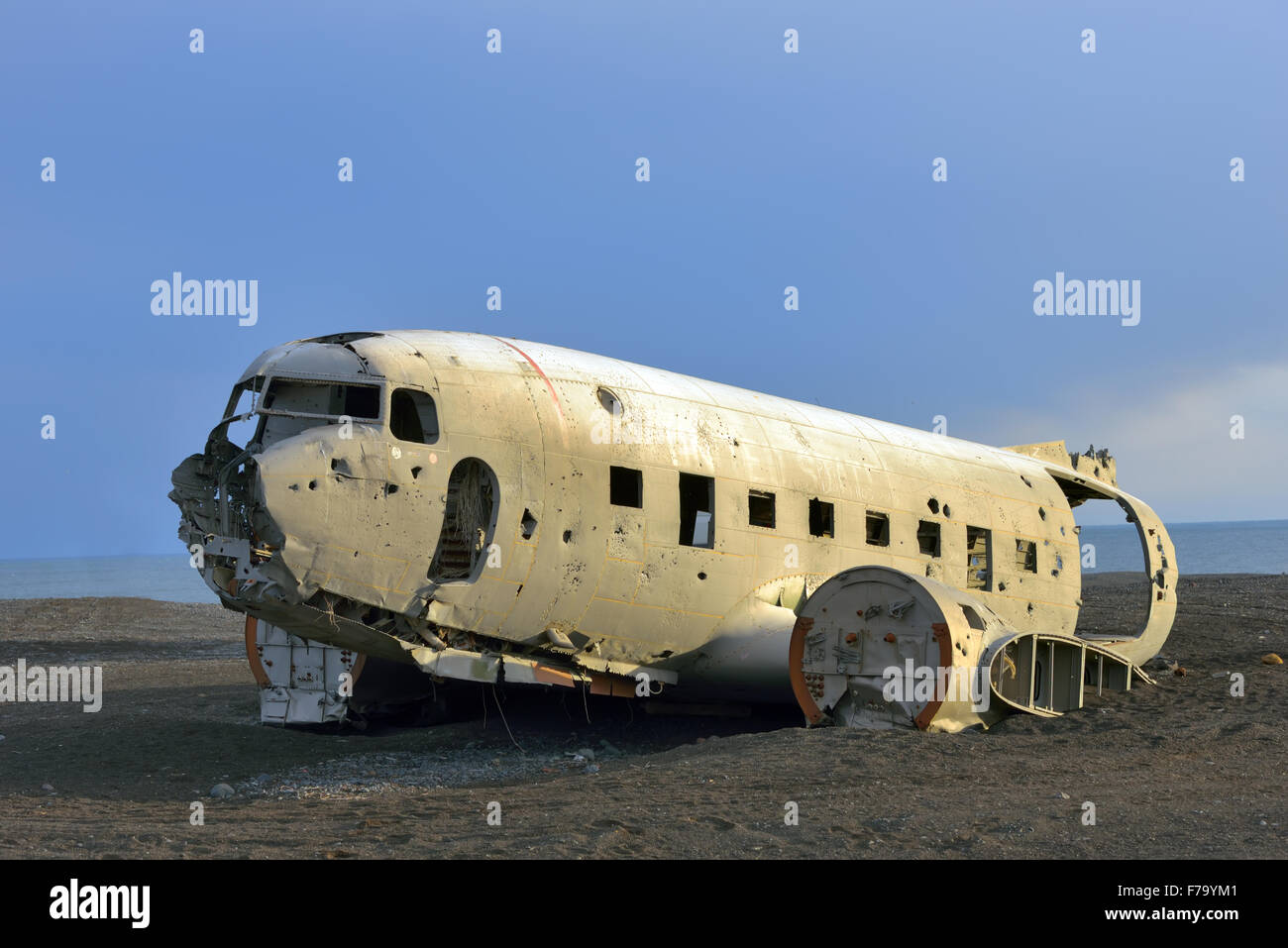 Solheimasandur Plane Wreck in South Iceland in spring time Stock Photo