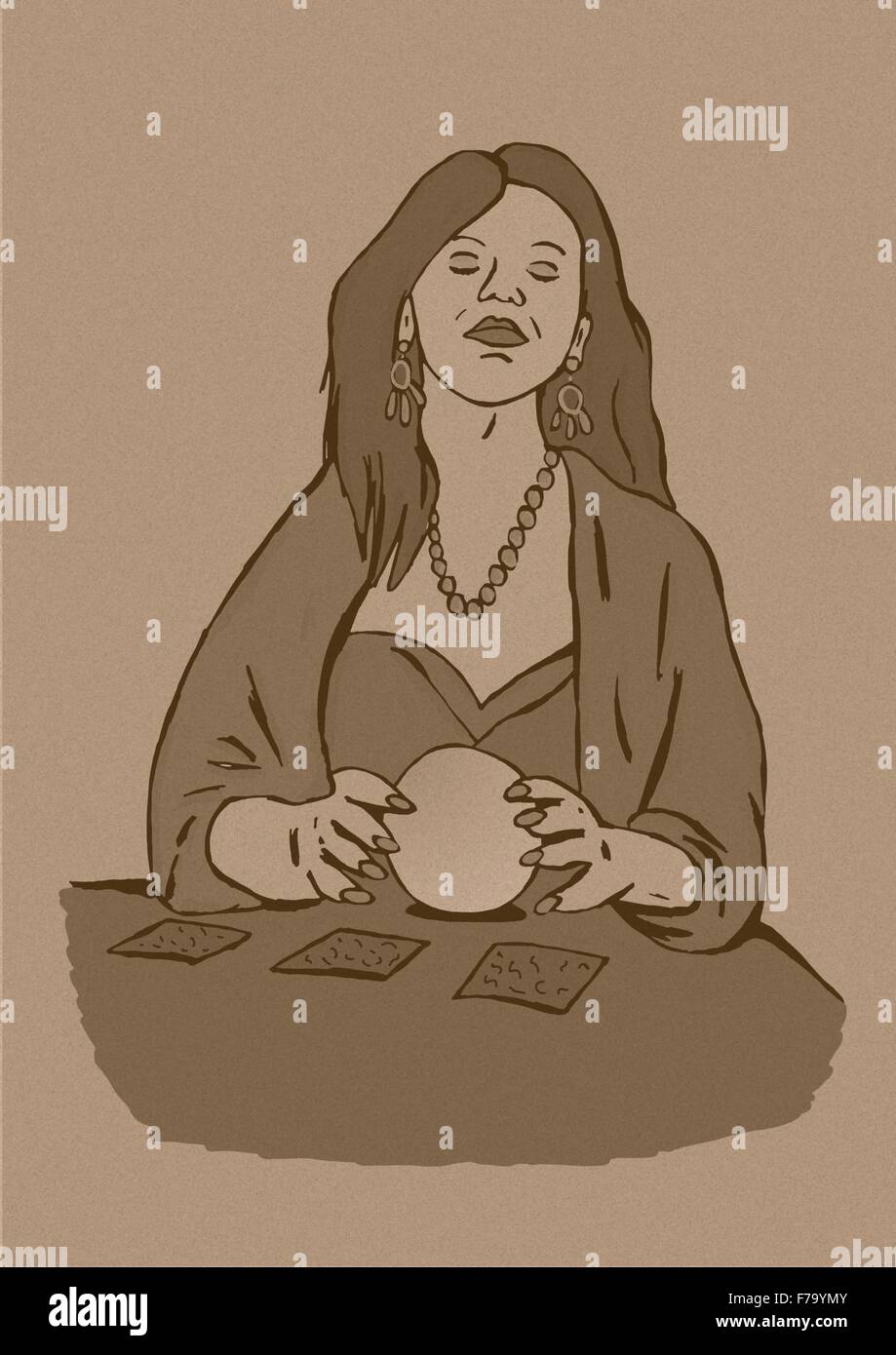 Fortune teller vintage Stock Photo