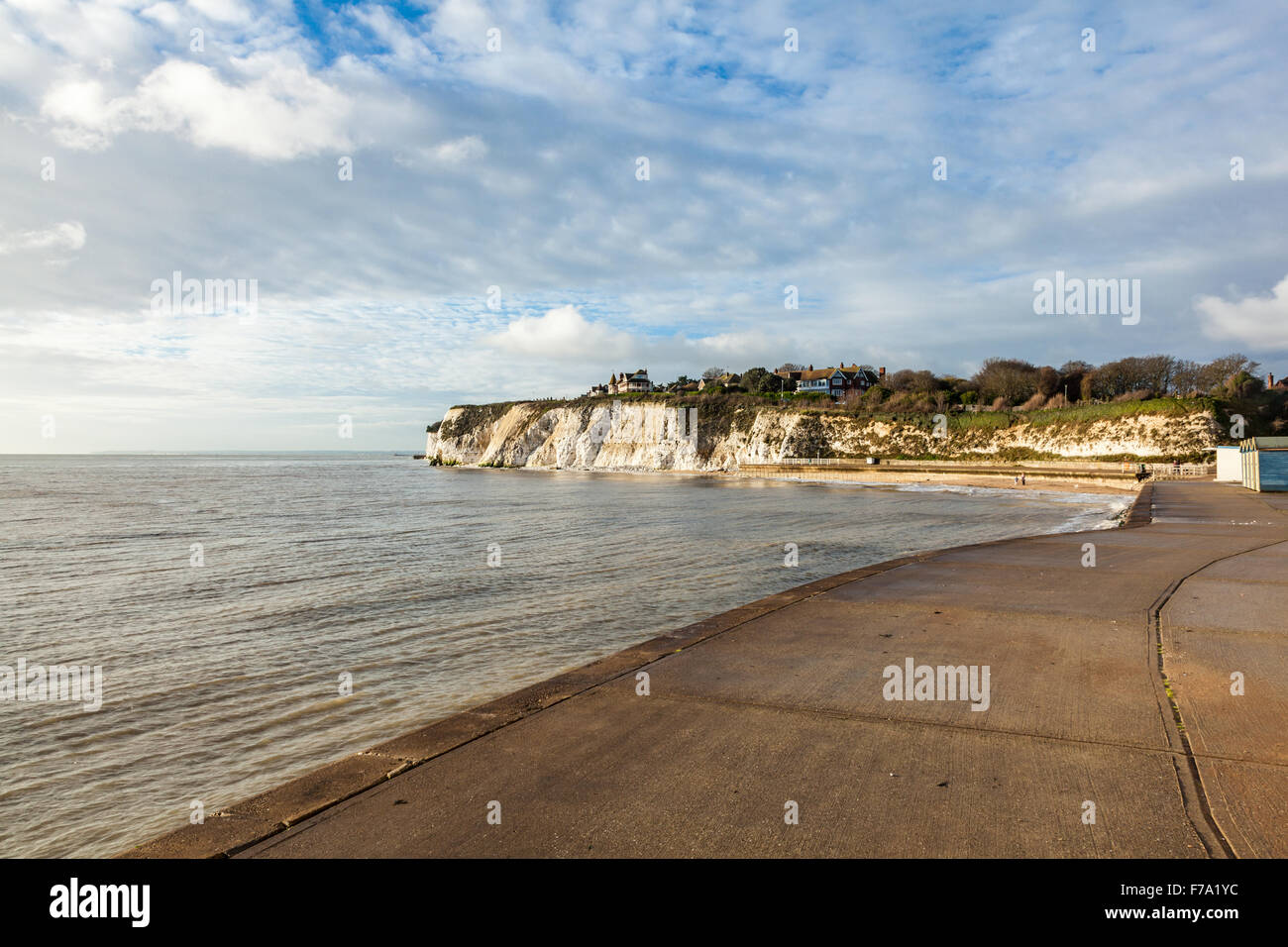 The chalk cliffs and clifftop homes between Broadstairs and Ramsgate