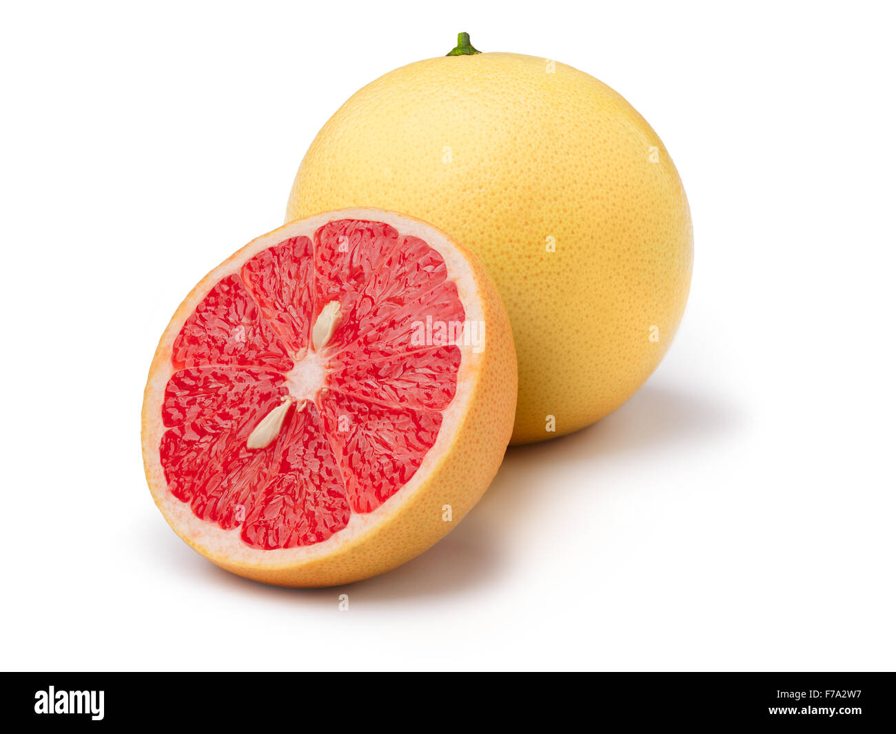 Pink grapefruit isolated on white. Large depth of field Stock Photo - Alamy