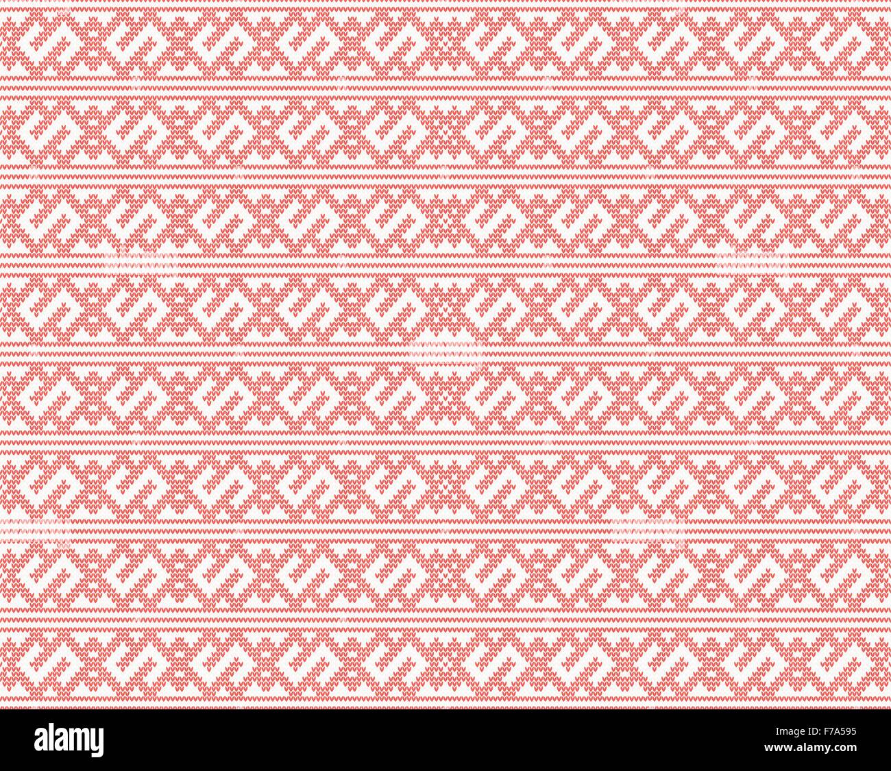 Seamless Knitted Vector Pattern for christmas design Stock Vector