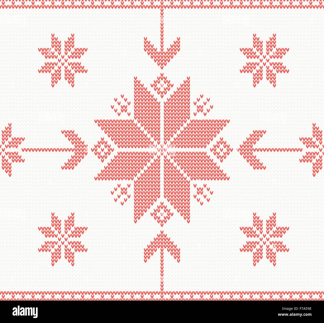 Knitted stars in Norwegian style vector seamless pattern Stock Vector