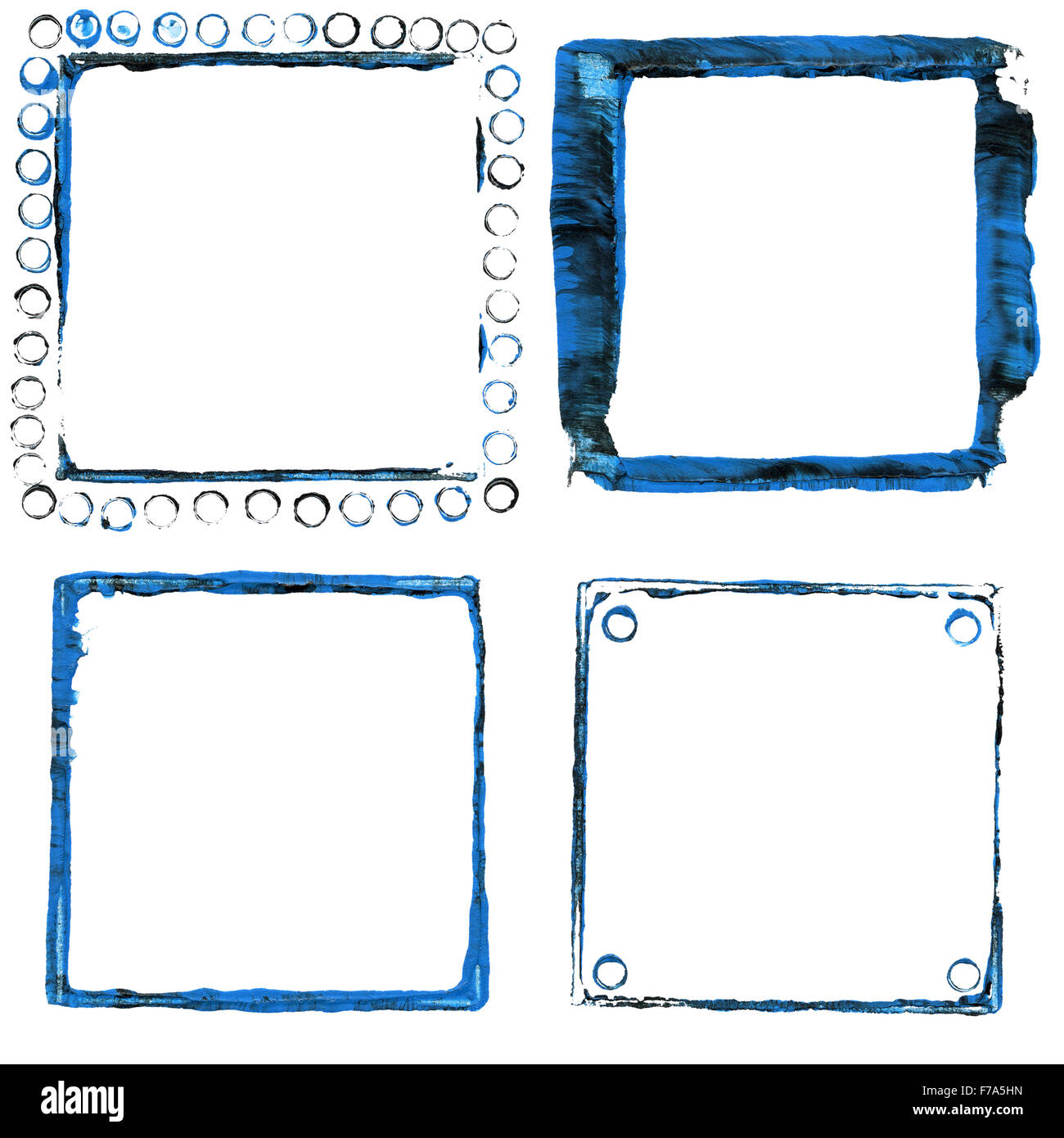 Set of blue acrylic paint frames Stock Photo Alamy