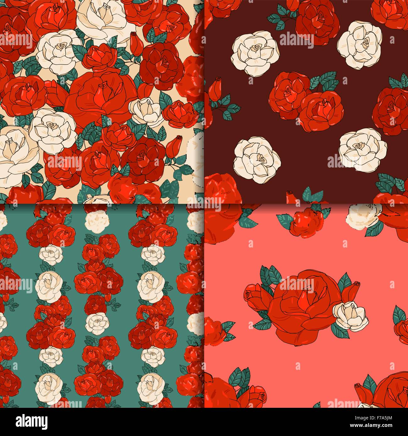 Set of four seamless patterns Stock Vector Image & Art - Alamy