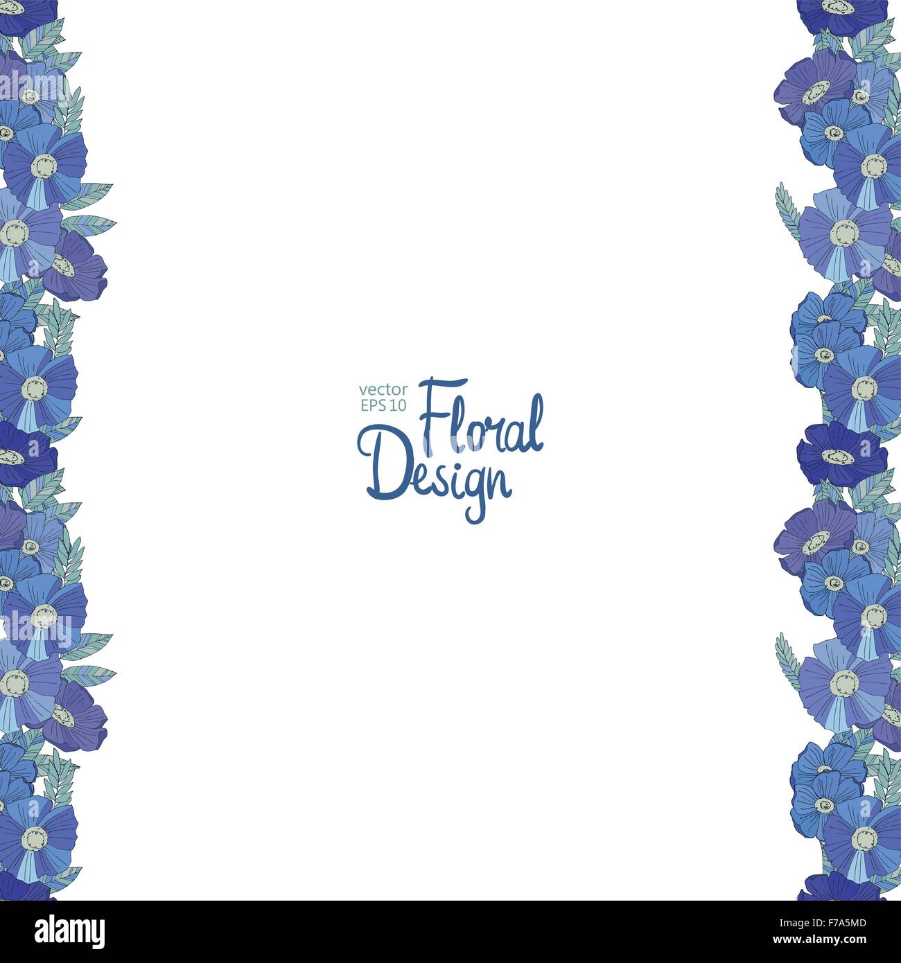 Blue floral border made with wildflowers Stock Vector Image & Art Alamy