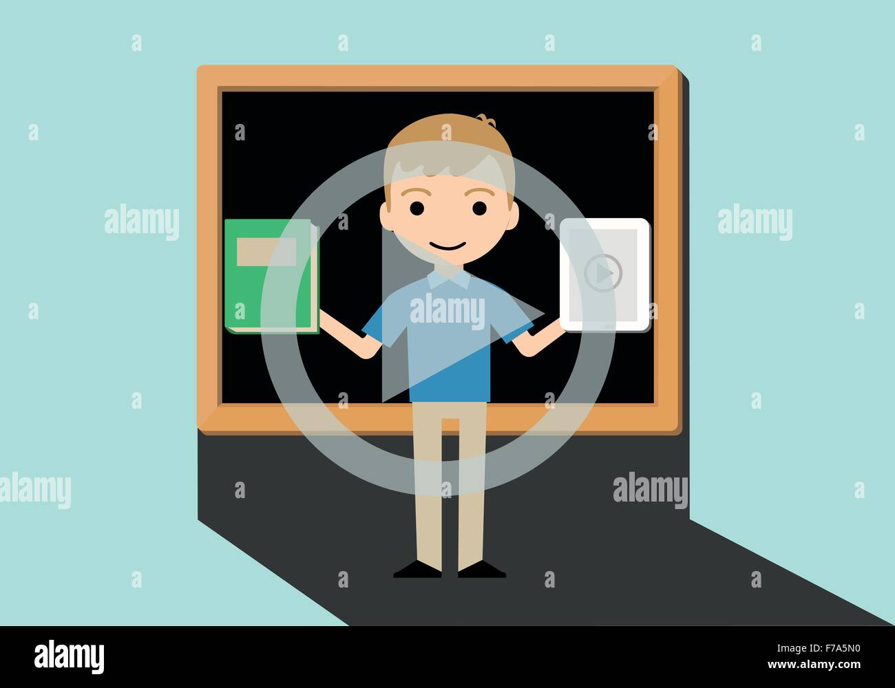 E-learning concept about study online vector illustration Stock Vector