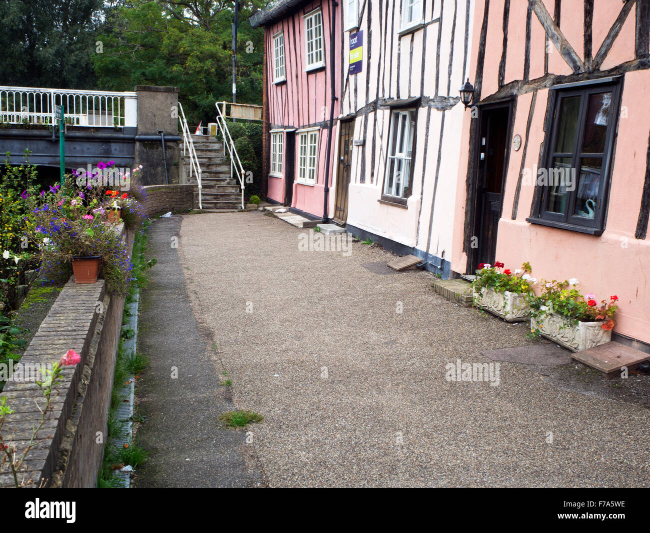 Colourful Half Timbered Buildings on Riverside Walk at North Bridge