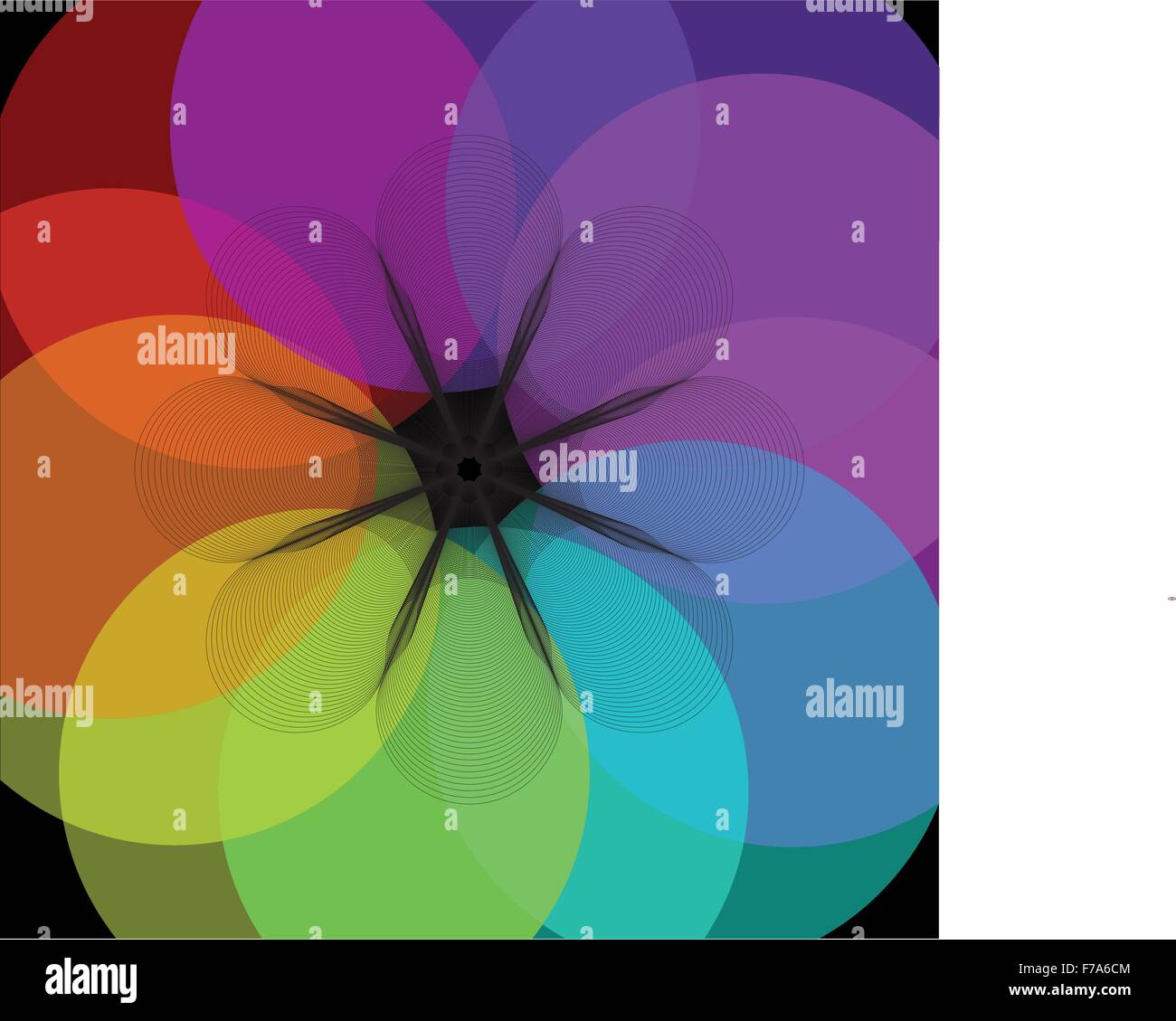 Rainbow flower vector illustration Stock Vector