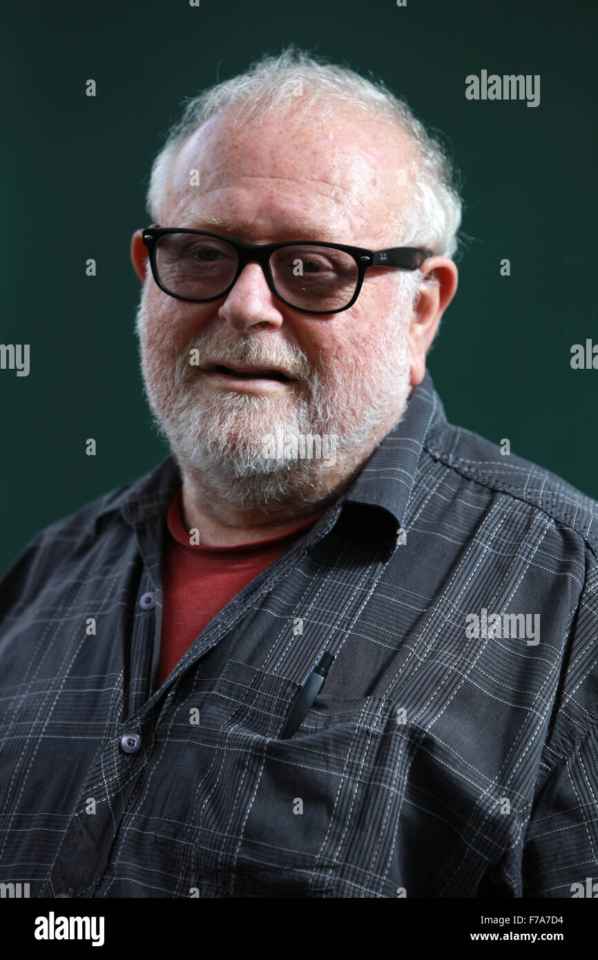 A portrait of Jonathan Lynn in Charlotte Square Gardens during The Edinburgh International Book Festival. Stock Photo