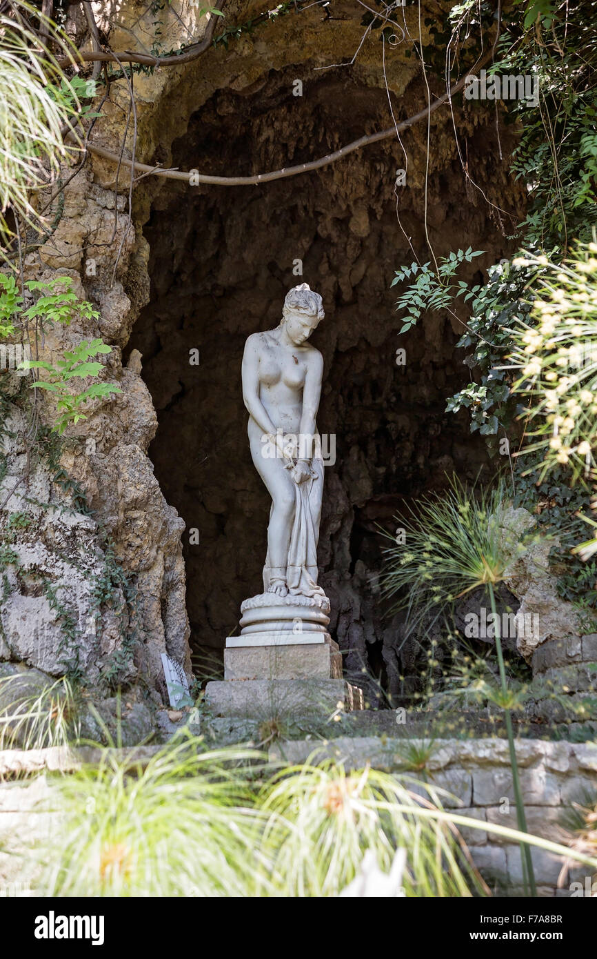Statue of female slave, Hanbury Botanical Gardens, Ventimiglia, Imperia, Liguria, Italy. Stock Photo