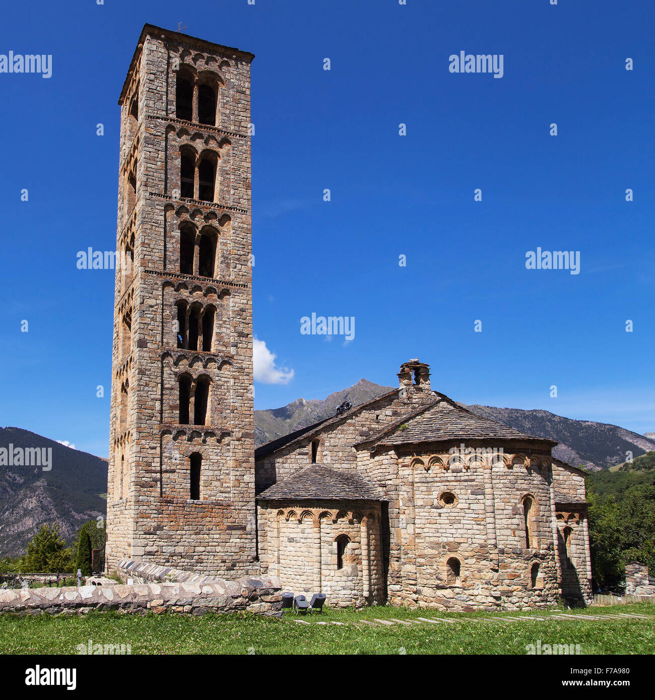 Sant Climent church in Taull, Lleida, Catalonia. Stock Photo