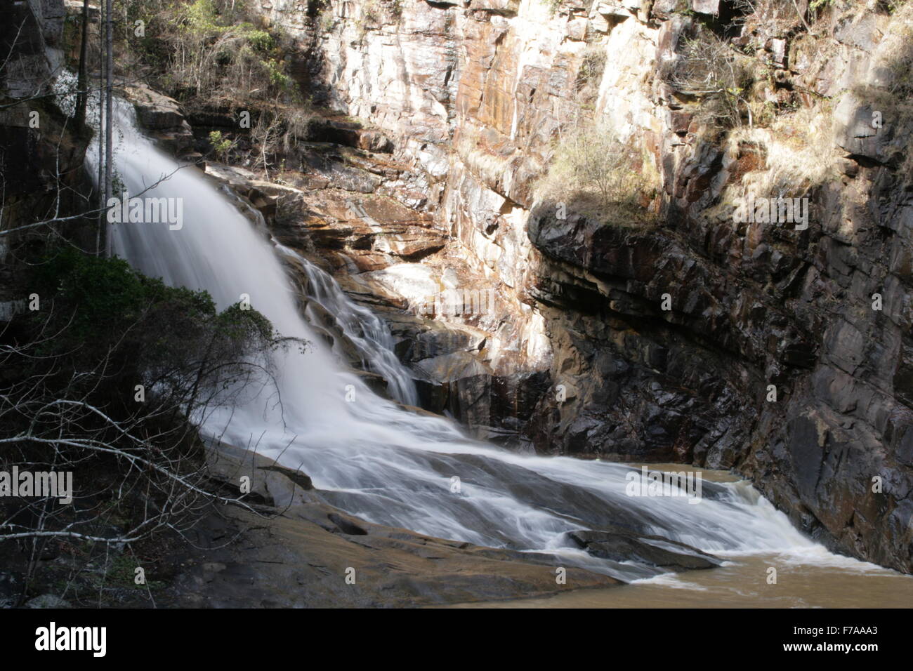 Hurricane Falls at Tallulah Gorge State Park in North Georgia Stock Photo