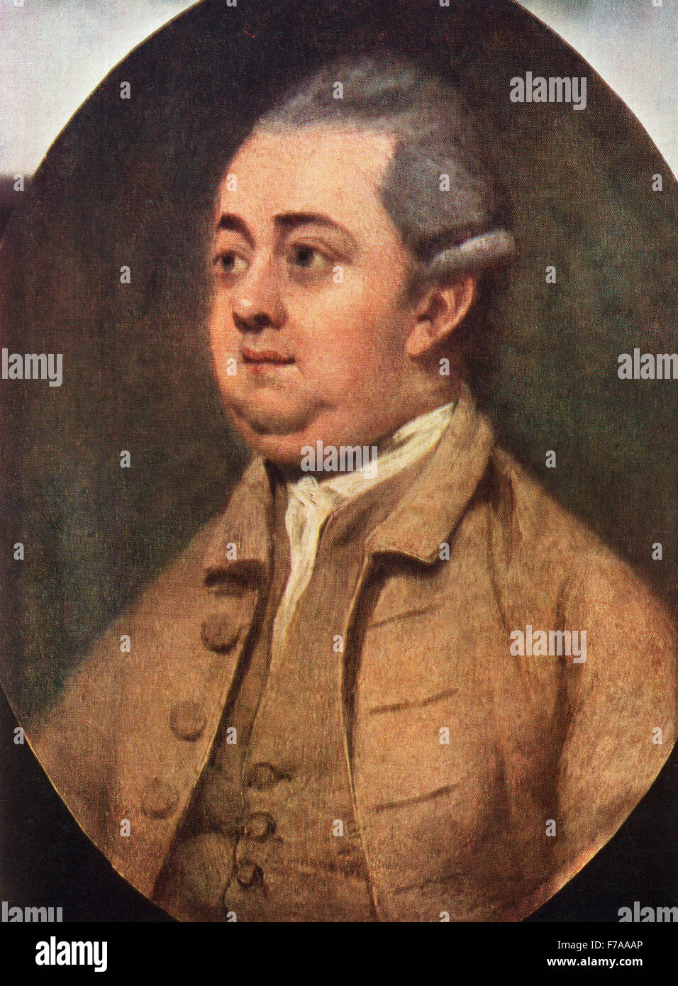 Edward Gibbon, 1737 - 1794.   English historian, author and Member of Parliament.  After the painting by Henry Walton. Stock Photo