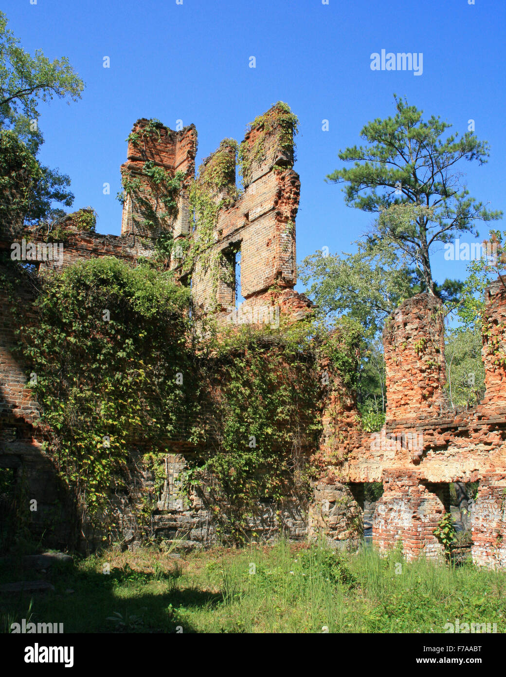 Ruins of New Manchester Manufacturing Company Mill at Sweetwater Creek State Park in Georgia Stock Photo
