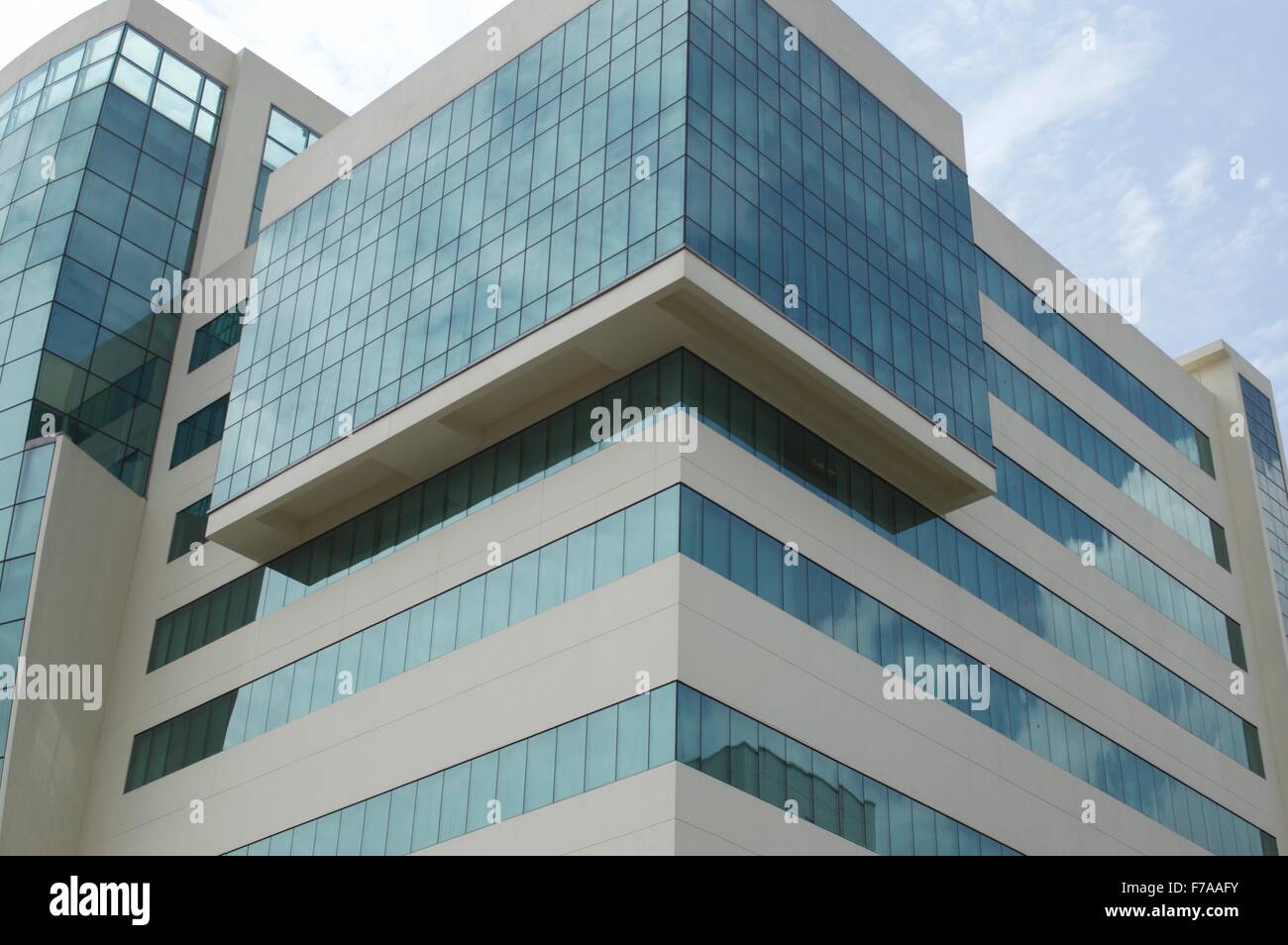 A modern singapore architect building and blue sky background Stock Photo
