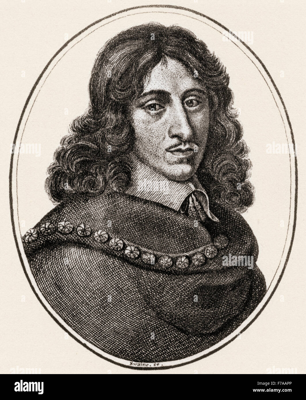 John Evelyn, 1620 – 1706.  English writer, gardener and diarist. After the engraving by Swaine. Stock Photo