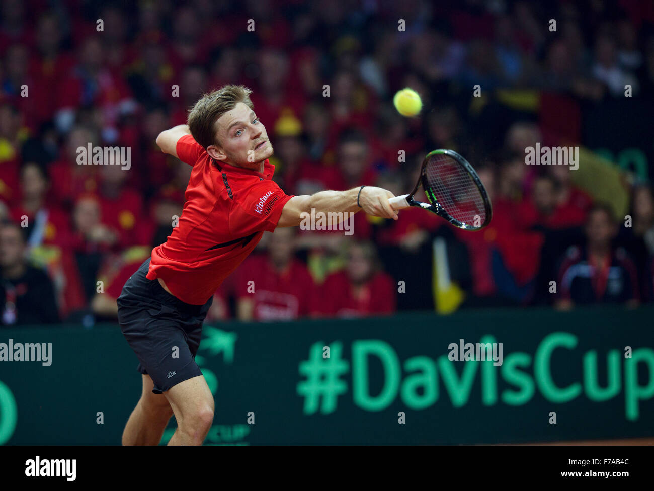 Gent, Belgium. 27th November, 2015. Davis Cup Final, Belgium-Great Britain, First match, David Goffin (BEL) Credit:  Henk Koster/Alamy Live News Stock Photo