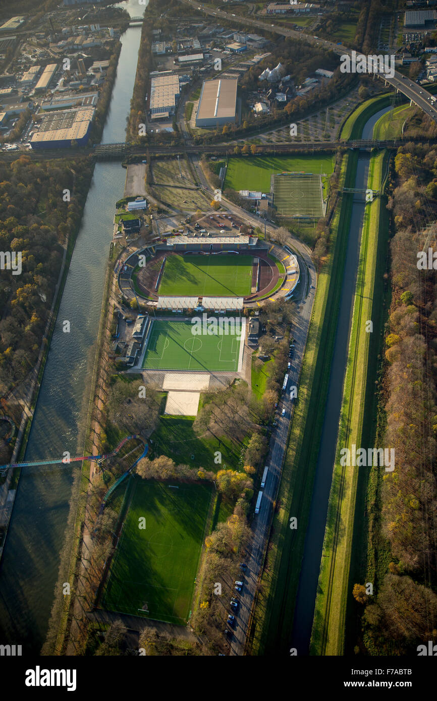 RWO Stadium, Niederrheinstadion Oberhausen between Emscher and Rhine-Herne Canal, Oberhausen, Oberhausen, Ruhr Stock Photo