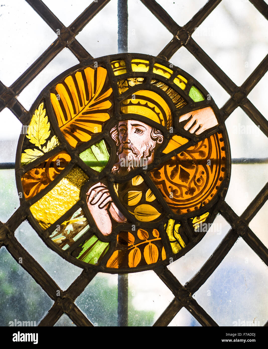 Stained Glass Window At The Chantry Chapel Higham Ferrers England Previously A School Whose Date Of Construction Is Unknown Stock Photo Alamy
