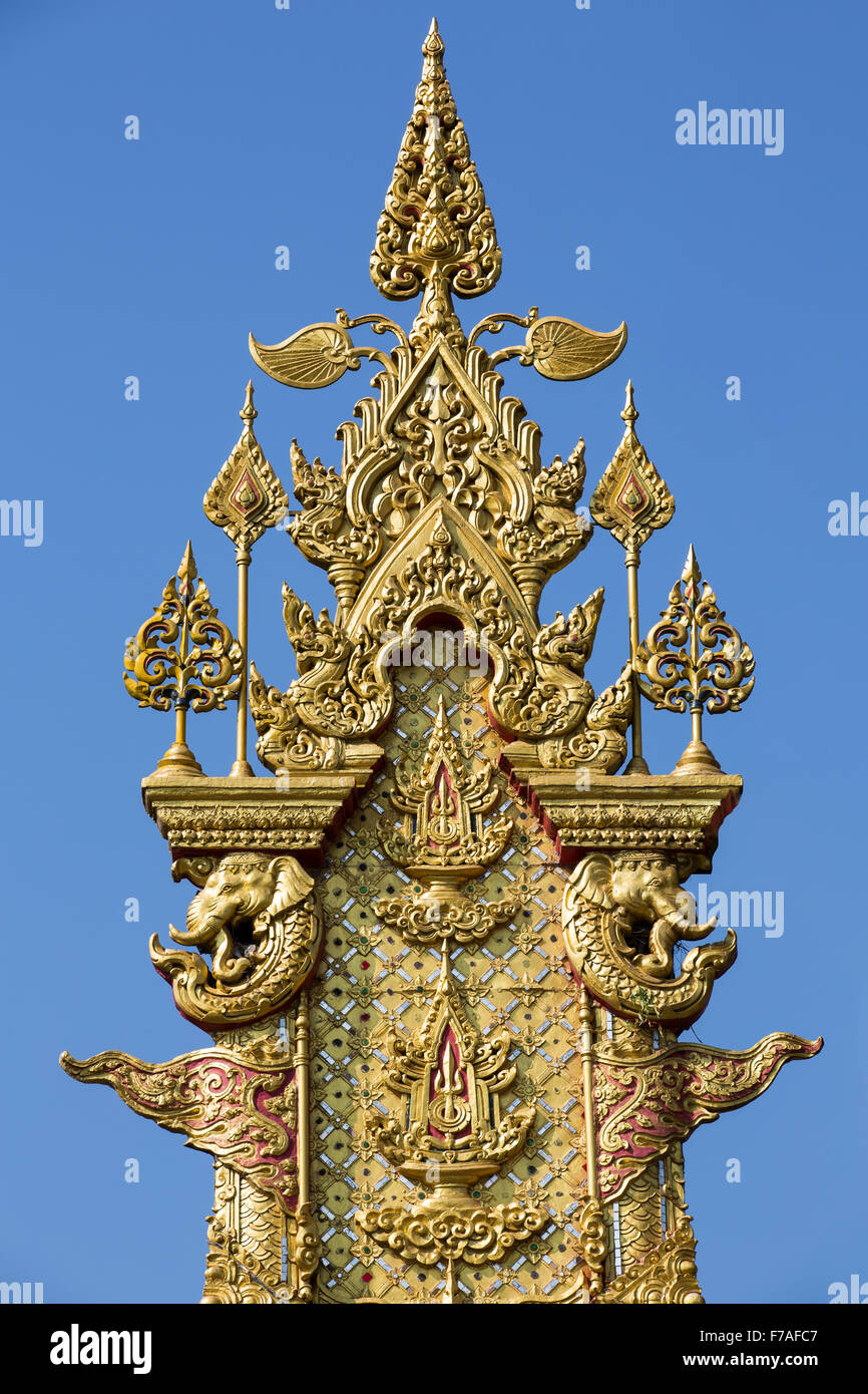 Wood Carving Art, The Celebrations on the Auspicious Occasion of His Majesty the King’s Birthday Anniversary - Thailand Stock Photo
