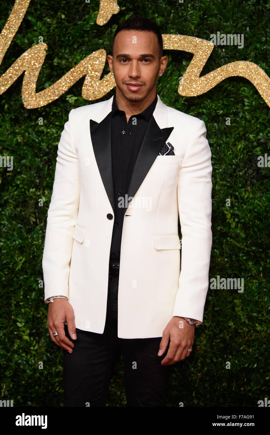 Lewis Hamilton at the British Fashion Awards 2015 in London Stock Photo