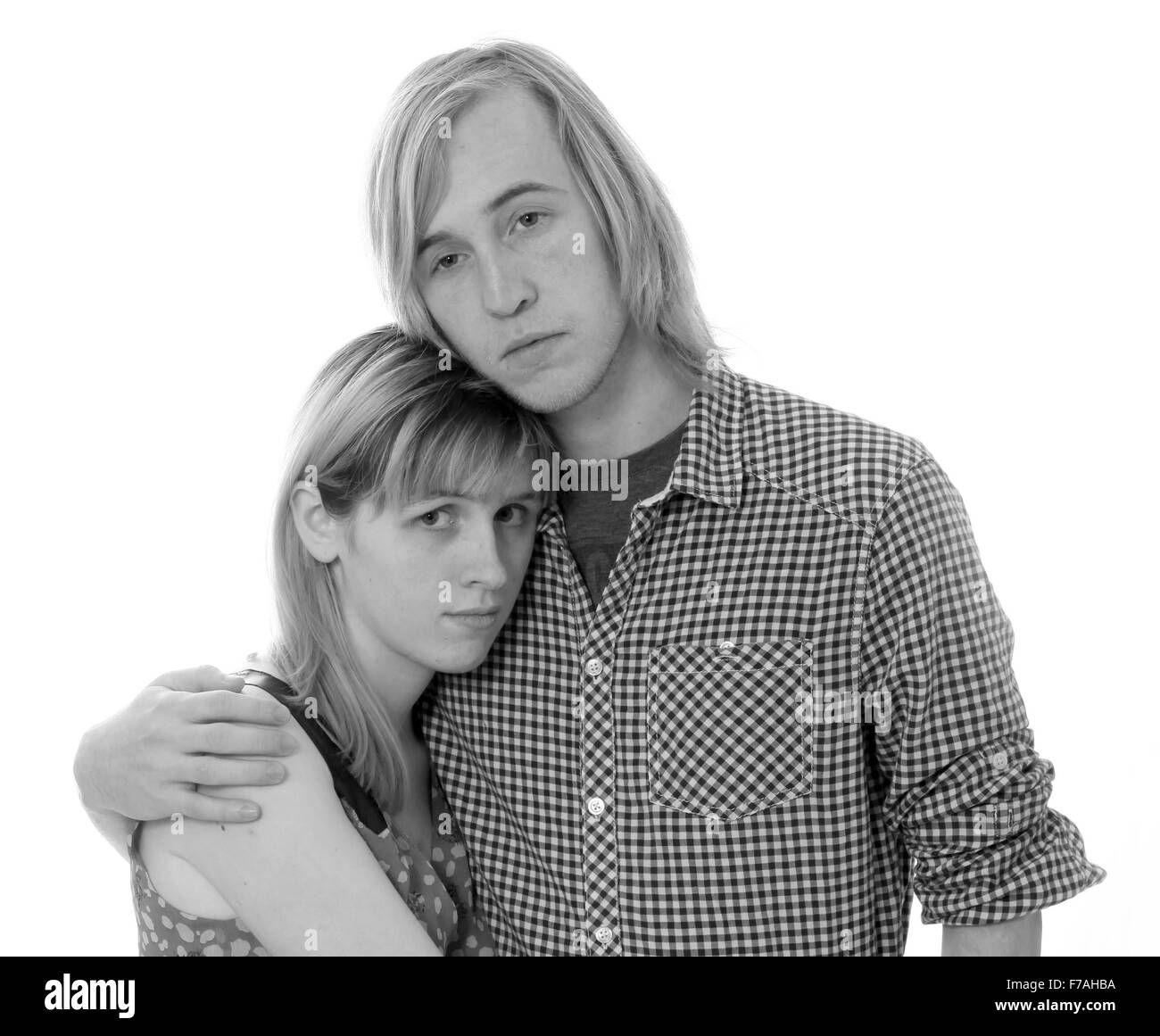 Young loving couple isolated on white background Stock Photo - Alamy