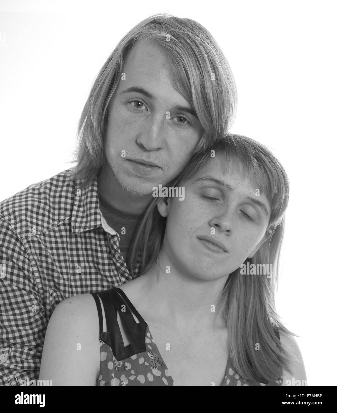 Young loving couple isolated on white background Stock Photo - Alamy