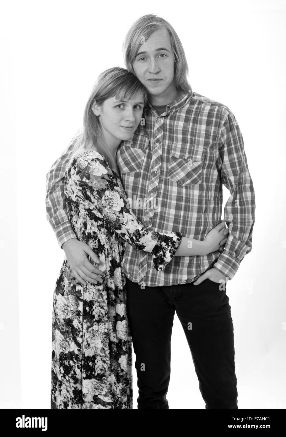 Young loving couple isolated on white background Stock Photo - Alamy
