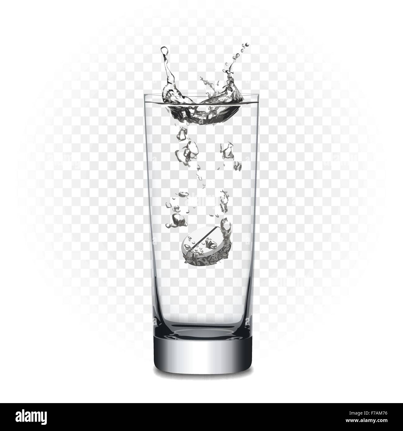 Vector tablet in glass with water Stock Vector