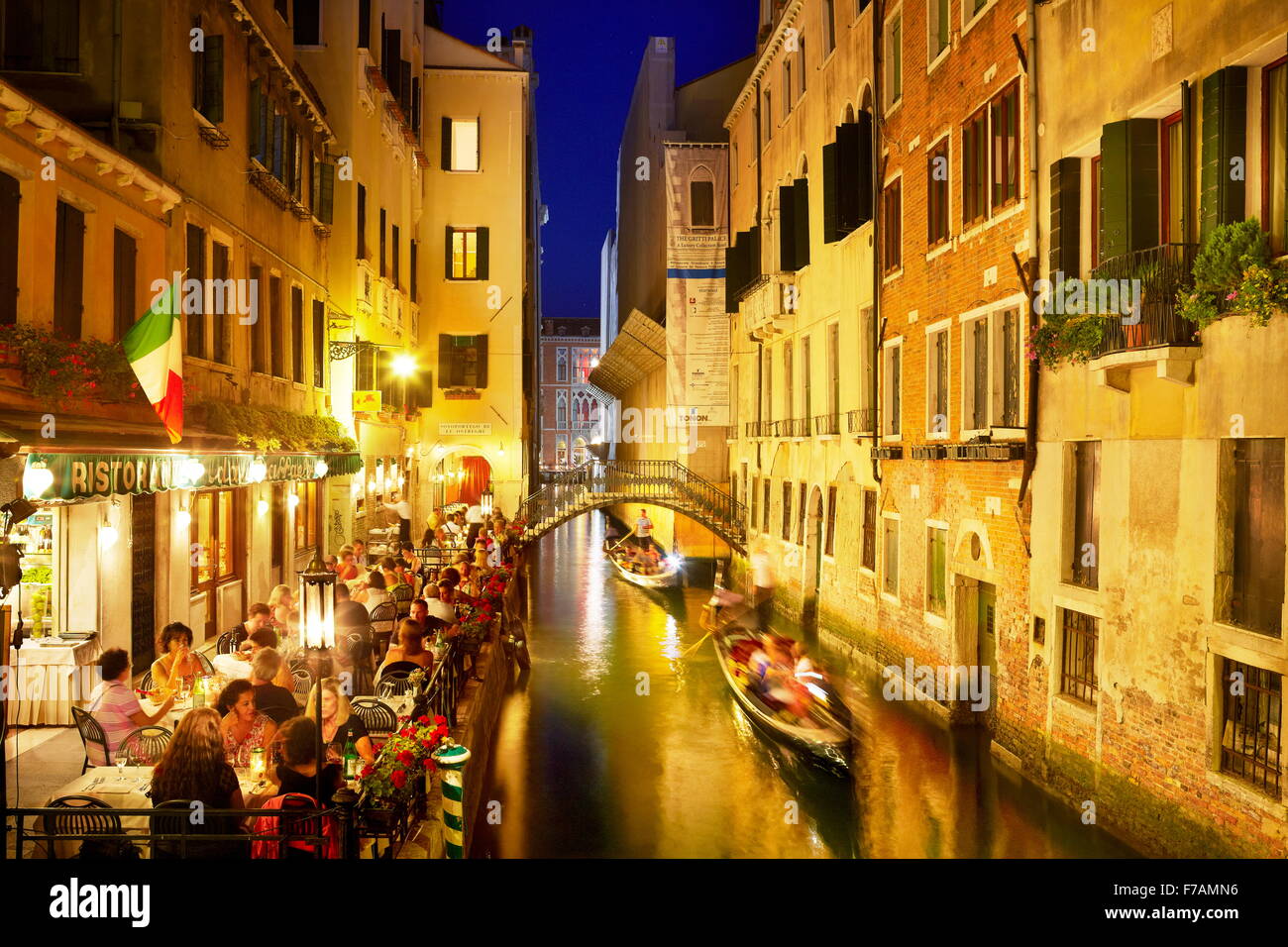 Canal in the district of San Marco at evening, Venice, Veneto, Italy, UNESCO Stock Photo