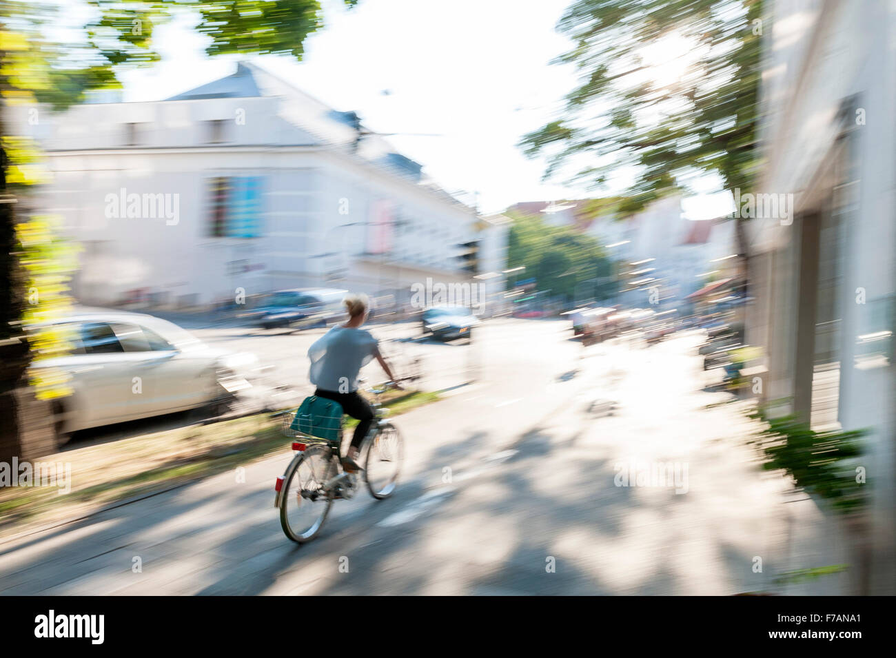 Bicycle Rider, Munich Schwabing, Germany Stock Photo Alamy