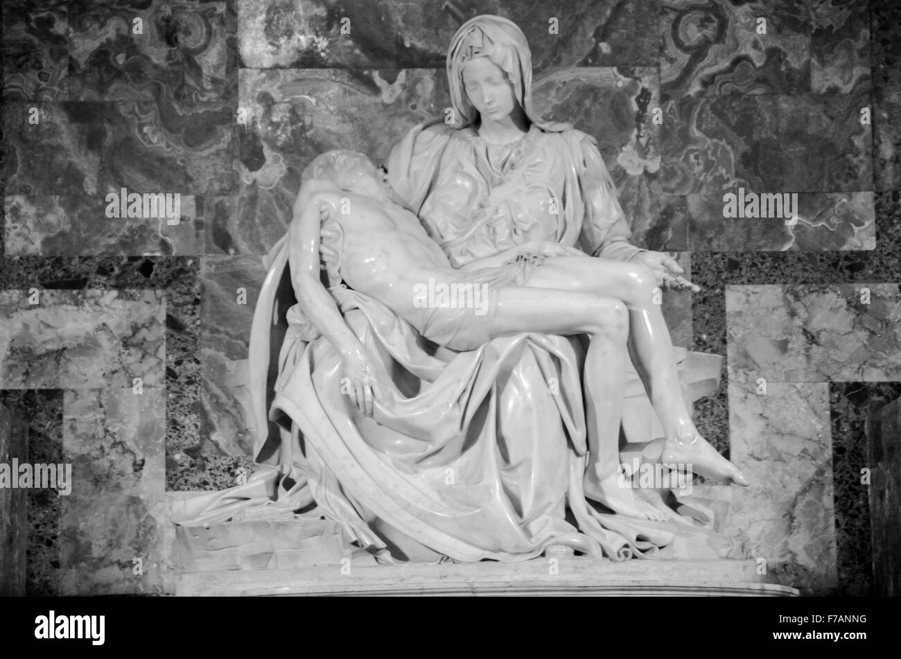Michelangelo's Pieta in St. Peter's Basilica in Vatican City Stock Photo
