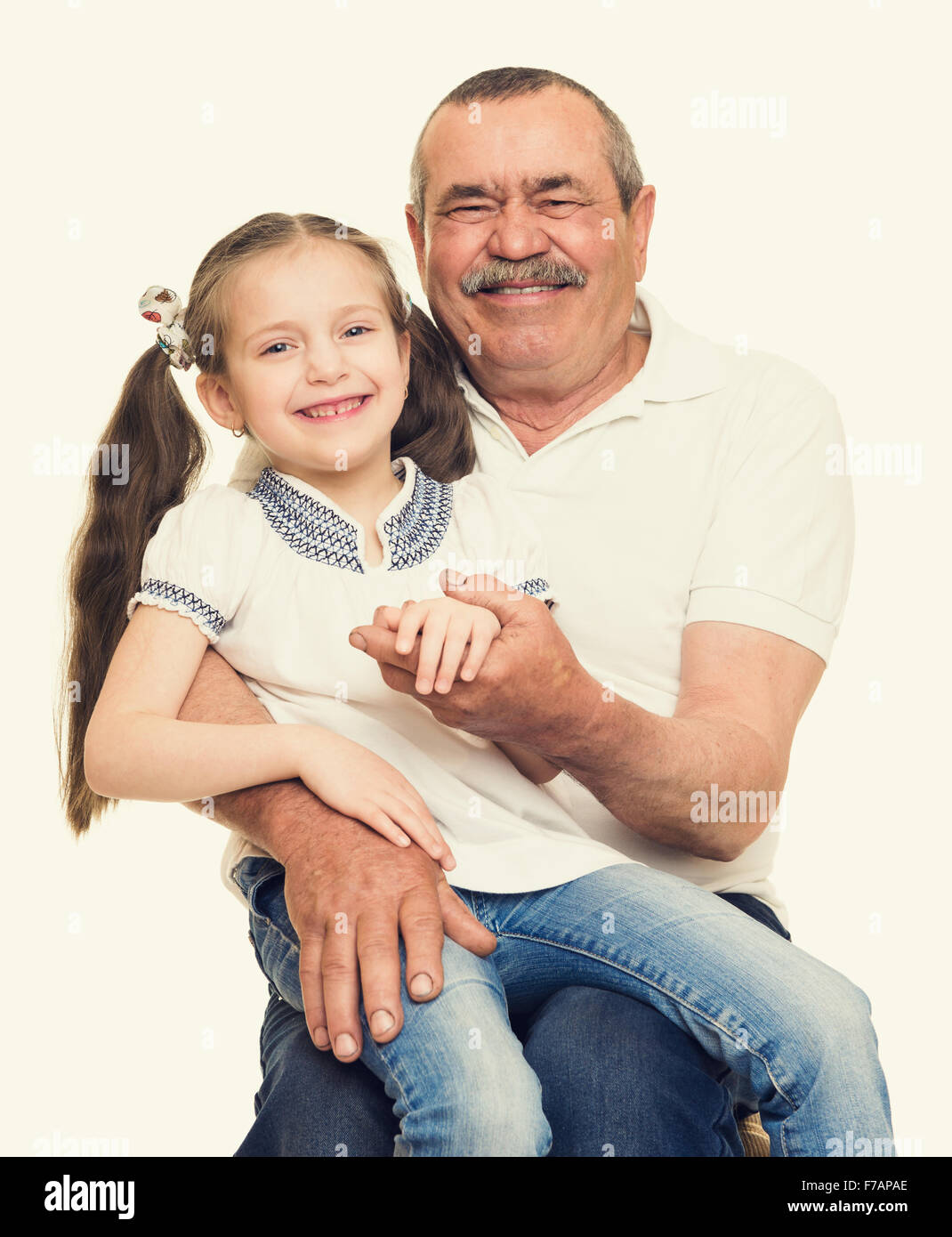 Grandfather and grandchildren portrait Stock Photo - Alamy