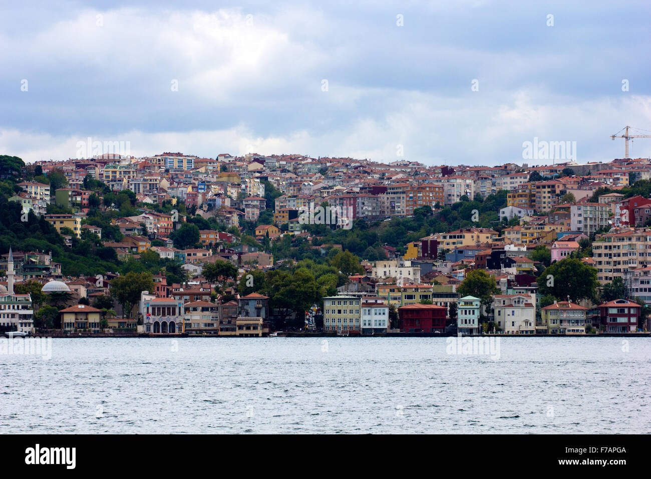 istanbul city scape with crane Stock Photo