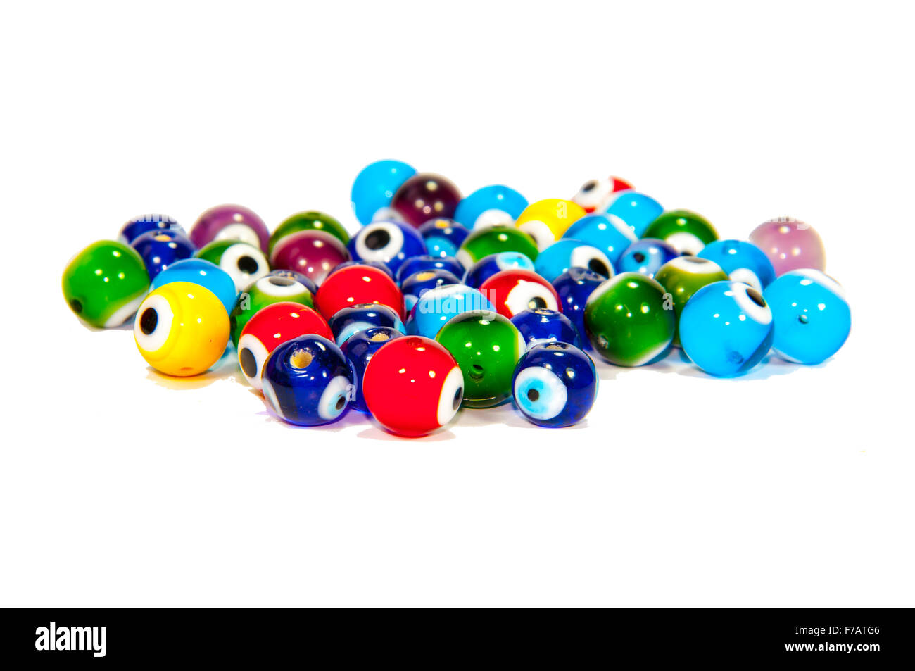 Colorful beads isolated with white background Stock Photo