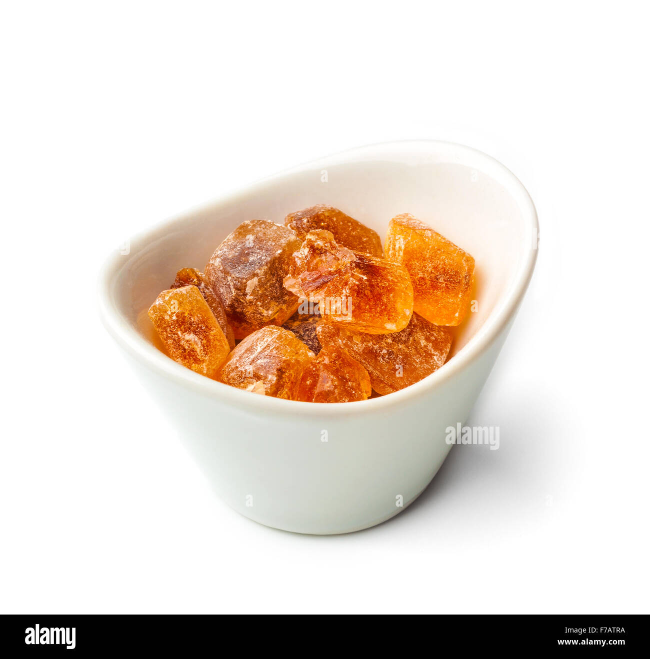 Brown caramelized candy sugar in a bowl Stock Photo