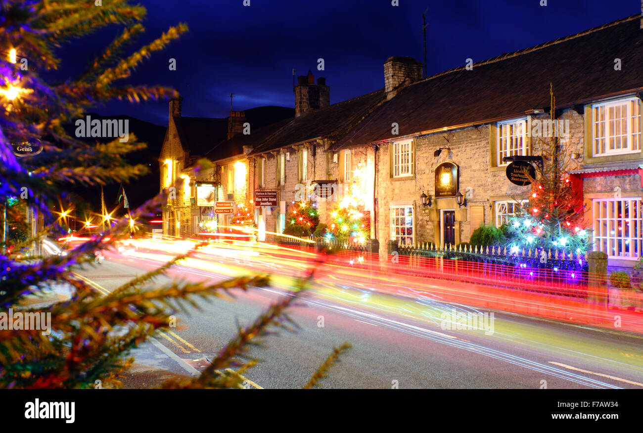 Castleton christmas lights derbyshire hires stock photography and