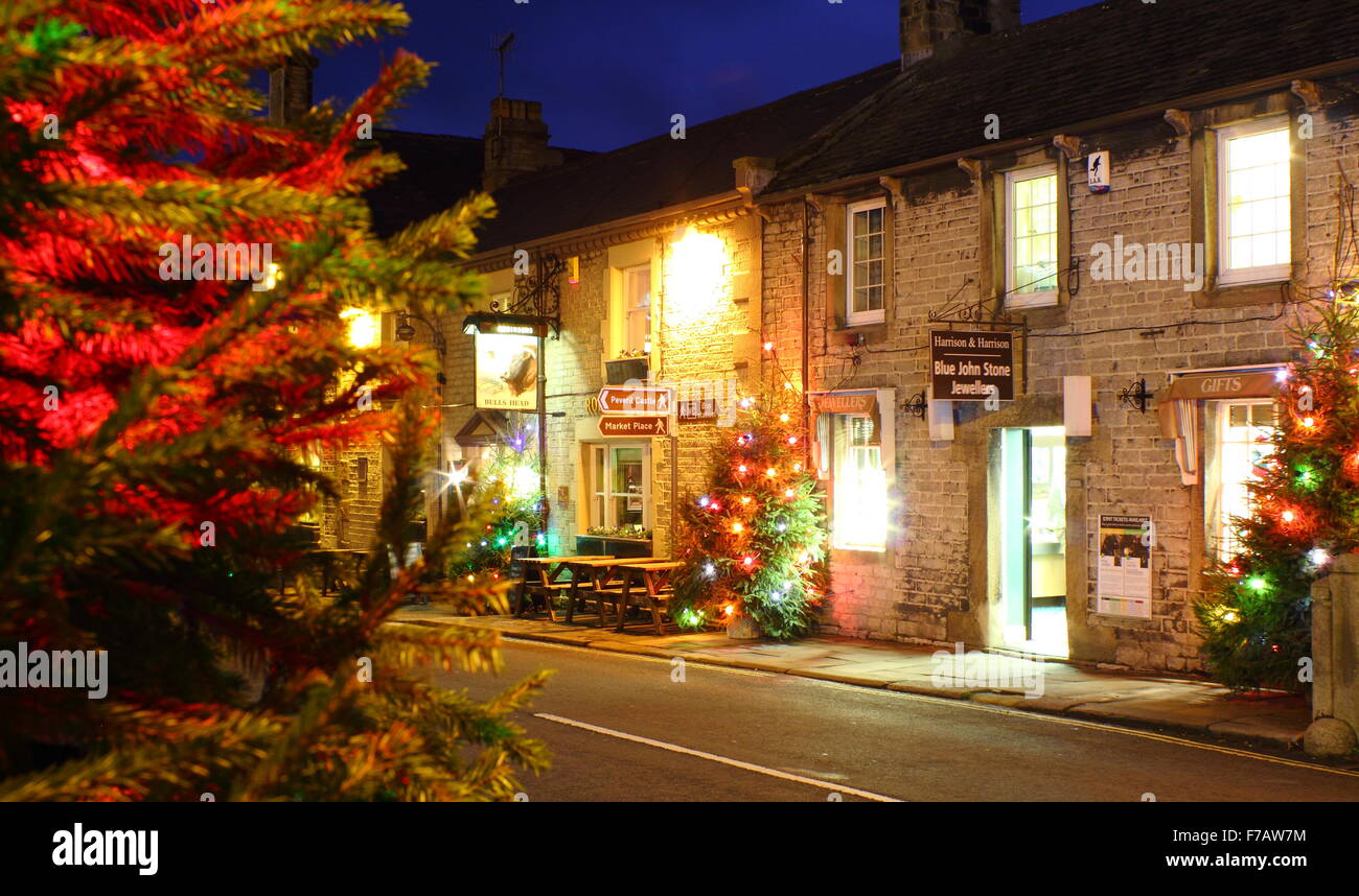 Castleton christmas lights derbyshire hires stock photography and