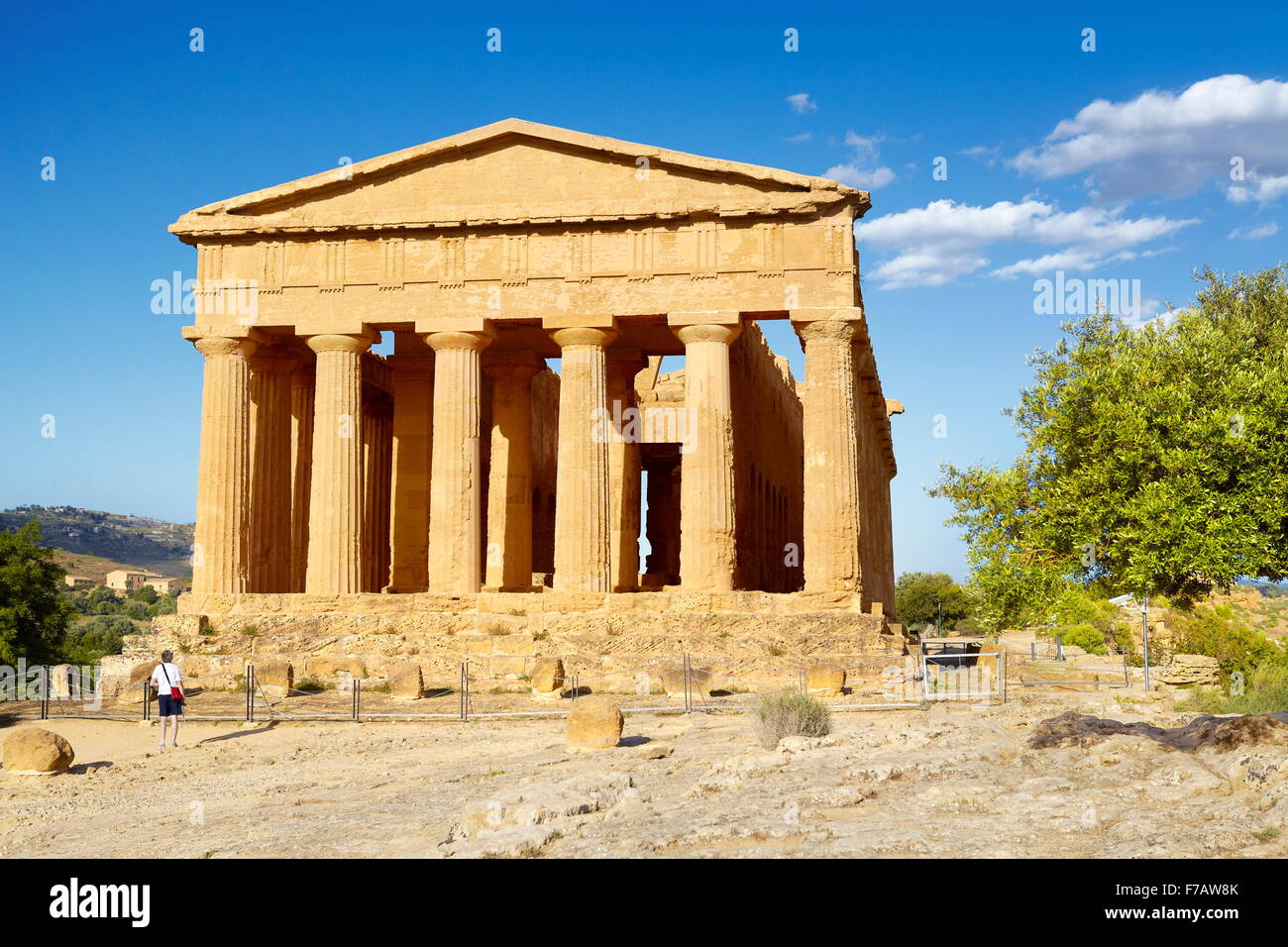 Sicily Island - Temple of Concordia, Valley of Temples (Valle dei Templi), Agrigento, Italy UNESCO Stock Photo