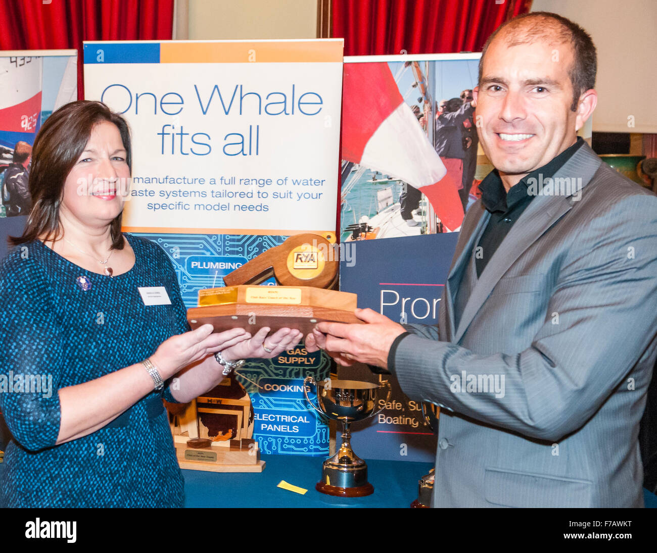 Belfast, Northern Ireland. 27 Nov 2015 - Alistair McArlie from Antrim Yacht Club, wins Race Coach of the Year at the Royal Yacht Association Northern Ireland Annual Awards for 2015 Credit:  Stephen Barnes/Alamy Live News Stock Photo