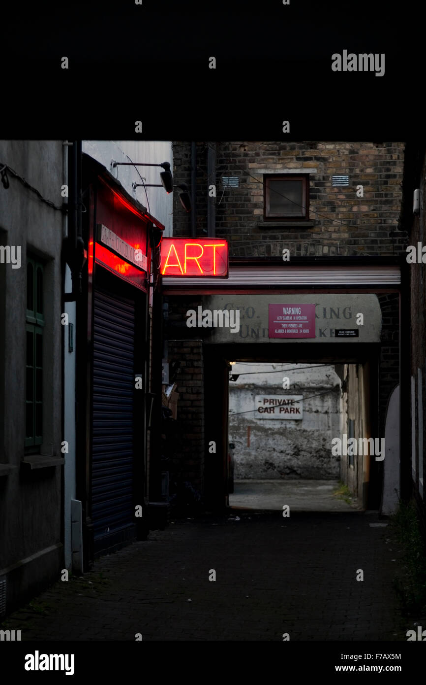 Art shop neon sign, Dublin, Ireland Stock Photo Alamy
